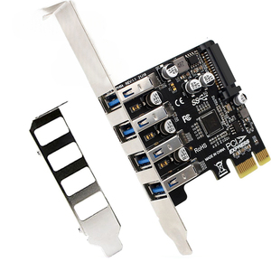 PCIe เป็น4พอร์ตฮับ USB3.0 + SATA พลังงาน15Pin 5Gbps PCI Express การ์ดขยาย USB 3.0อะแดปเตอร์สำหรับ2U/เคสพีซีเดสก์ท็อป4U - Product Image 2