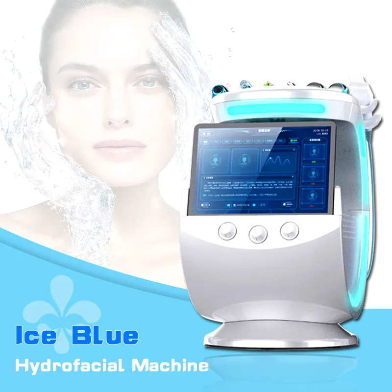 Neueste Smart Ice Blue 7 in 1 Wasser Hydra Sauerstoff Diamant Derma brasion Gesichts maschine mit Haut analyze