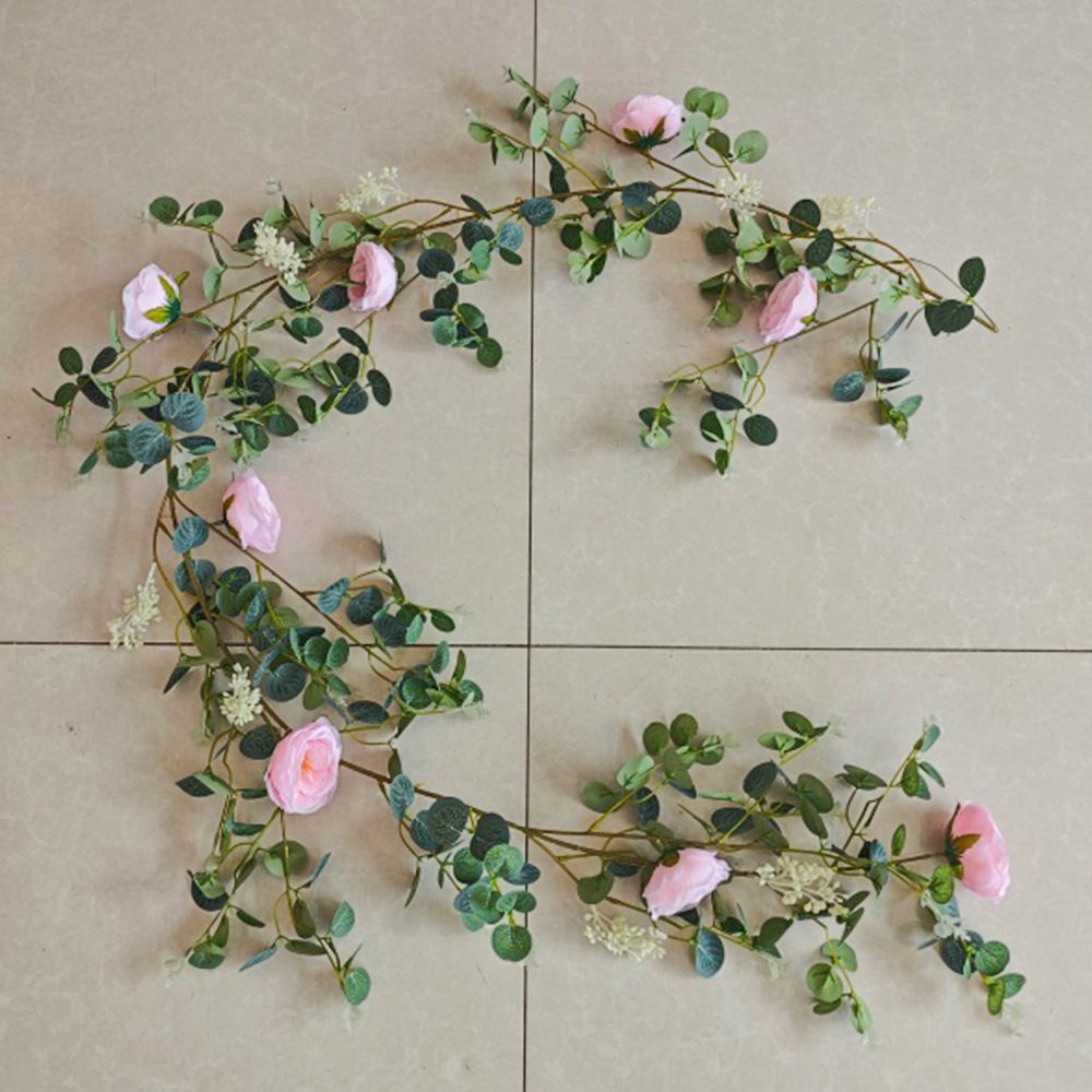 Pink 1.8m Camellia Eucalyptus Reeds 152g