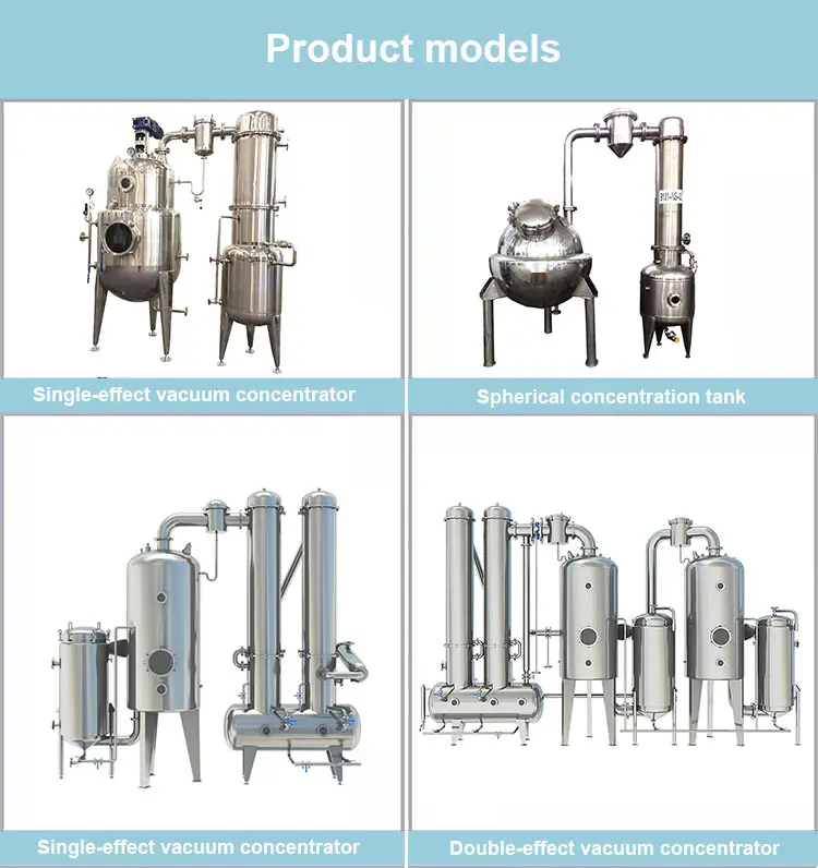 Film jatuh evaporator 200L berkualitas tinggi digunakan untuk tangki pemulihan etanol