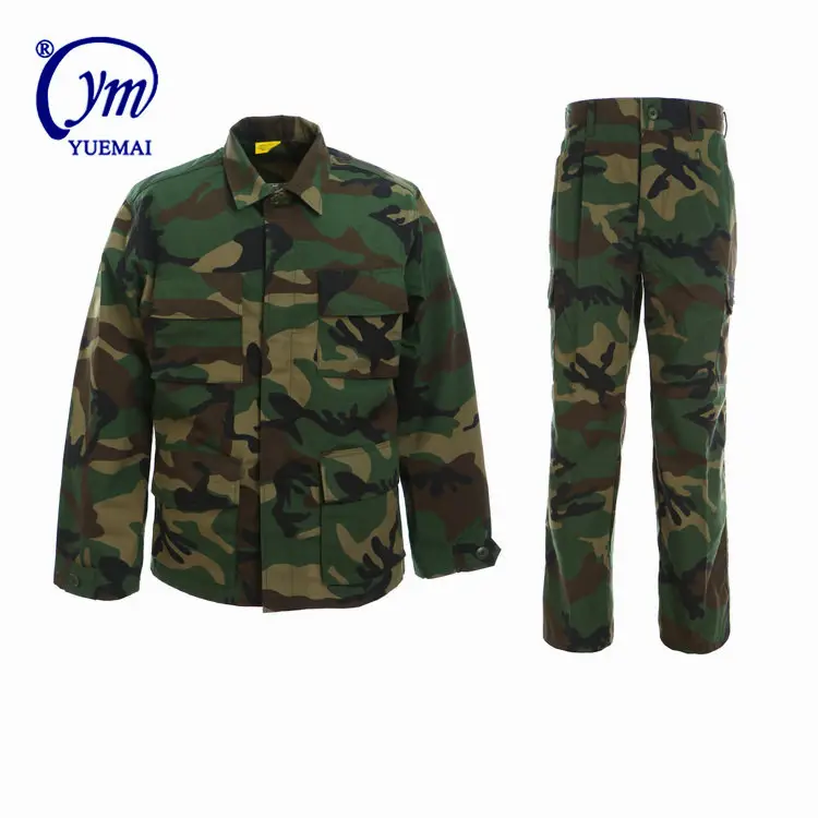 Uniforme Yuemai de alta calidad, vestido de batalla BDU, uniforme rip-Stop, ropa BDU, uniforme de camuflaje del bosque