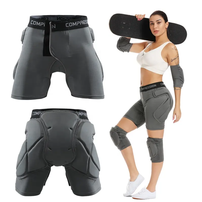 Rembourré Skate Ski Shorts Moto Pantalon Hockey Hip Riding Shorts Sport Pad Shorts Hommes et Femmes 3D Sportswear Unisexe