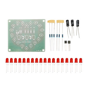 Kit pratica fai da te lampada lampeggiante a forma di cuore 18 pezzi LED rosso circuito analogico elettronico saldatura DC 3V kit elettronico fai da te - Product Image 2