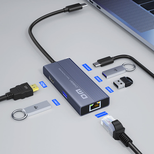 DM USB C Hub <strong>6</strong> in 1 with USB3.0 PD Fast Charging 1000mbps <strong>Ethernet</strong> Port Multifunctional HUB - Product Image 5