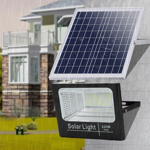 Güneş dış aydınlatma veranda lamba kare projeksiyon sel ışın sensörü lamba sokak lambası pil ışığı ile GÜNEŞ PANELI 100 Watt