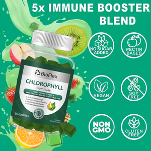 OEM vitaminleri D3 C E B12 dut yaprakları İrlanda deniz yosun ACV ve Elderberry Echinacea buğday çim özü ile klorofil sakızlı