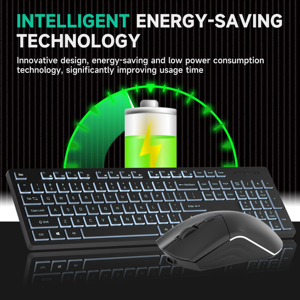 Inalámbrico BT RGB recargable 104 teclas Multimedia tamaño completo teclado ratón Combo 2,4G Teclado Y ratón para tableta ordenador portátil - Product Image 5