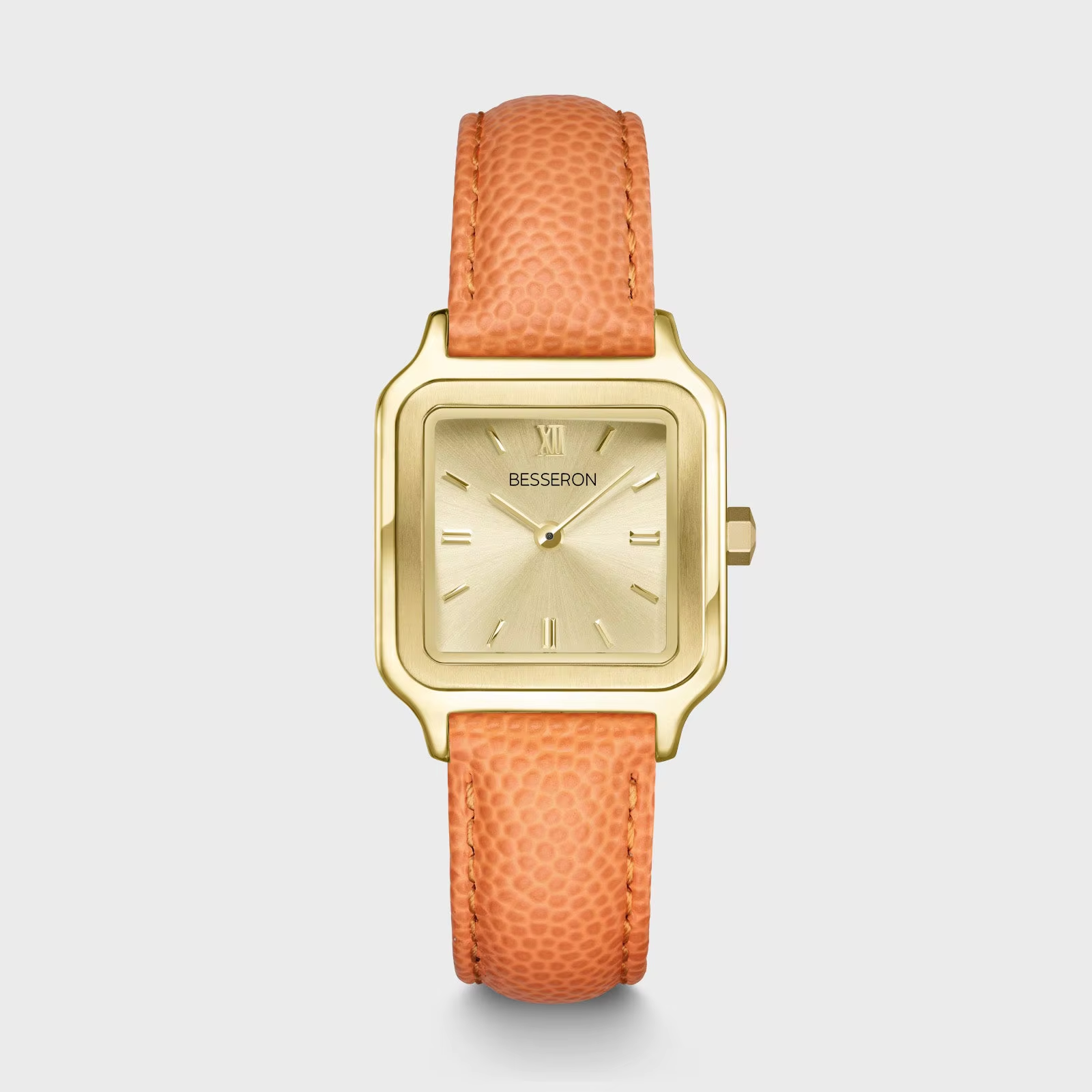 square leather watch