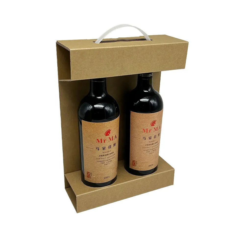 China Wholesale Price Recycled Materials Corrugated Paper Custom Folding Paper Gift Box Cheap Personalized Portable Wine Boxes