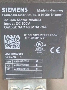 New and Original Plc 6SL31202TE210AA3 <strong>Double</strong> Motor Module 400VDC 9A9A Loc1D10 PLC <strong>Programming</strong> Controller - Product Image 2