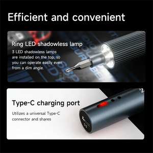 IParts XZZ ES24 çift tork ayarlanabilir elektrikli tornavida ile 24 adet bit taşınabilir tamir kiti USB akülü profesyonel aracı - Product Image 4