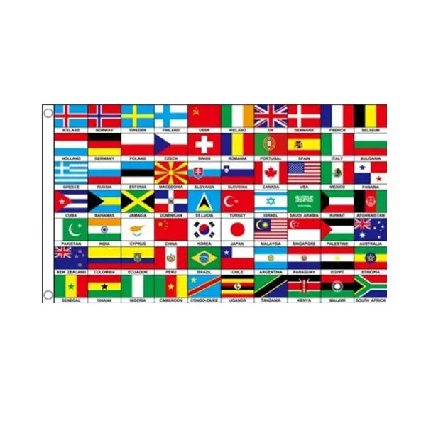 مخصصة علم الدولة الوطني الترويجية الإعلان عالميا الطباعة البوليستر العلم جميع البلدان راية العلم