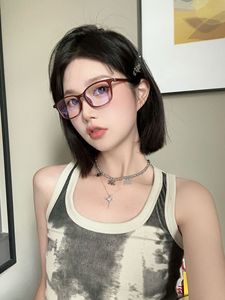 TR90 Retro gözlük çerçeve anti-mavi ışık düz Lens Unisex renkli yuvarlak stil katı desen tüm yüz şekli okuma için maç - Product Image 5