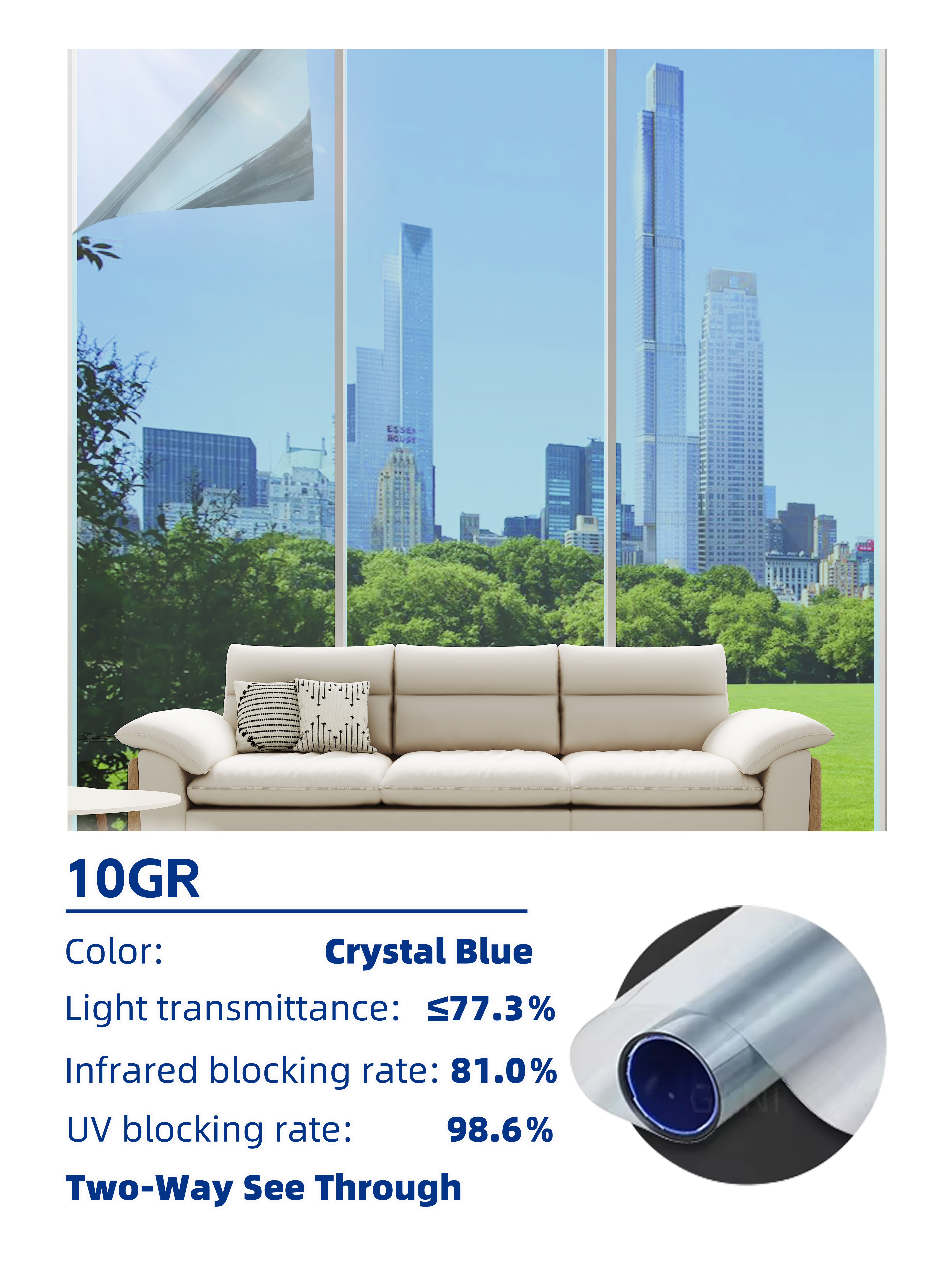 Échantillon de format A4 Crystal Blue 10GR