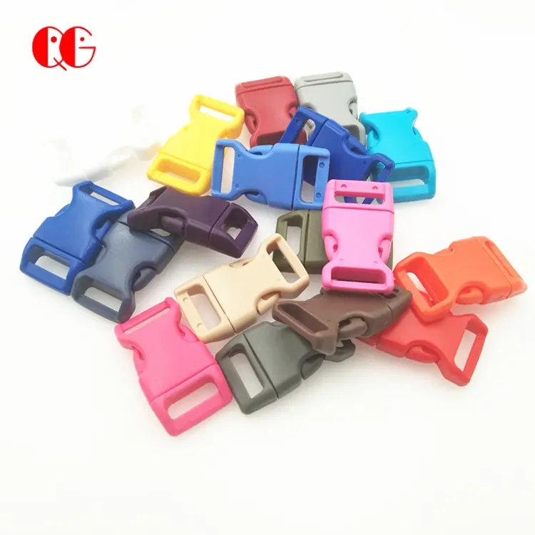 3/8 "en plastique à dégagement latéral rapide coloré boucles rapides boucle de collier de chien de haute qualité pour sangles de sac accessoires de sangle