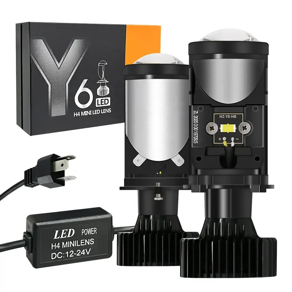 Led mini H4 35W 6000K LED Projecteur Lens ampoules pour RHD/LHD Phare importé Led Y6 Y7 Luces Led Phares Ampoule