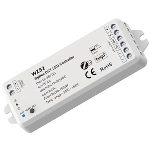 WZS2 12-36VDC 2CH * 5A Zigbee CCT LED Dimmer Controller con Tuya APP Cloud Control Voice Control - Product Image 1