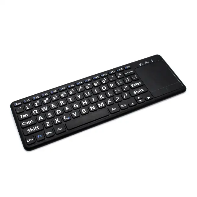 2024 última venta caliente 2,4G teclado táctil inalámbrico ordenador fuente grande letras teclado fabricación teclado de impresión grande