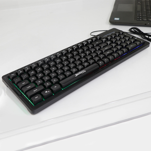 Jedel 102 teclas de iluminación USB con cable teclado de membrana de oficina con luz lateral teclado personalizado Color teclado para juegos de ordenador