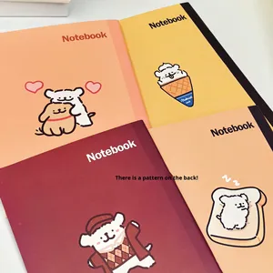小さな赤い本のかわいい学生B5ノートハードカバー印刷されたスパイラル耐久性のある宿題の本並みページ同じライン子犬シリーズ - Product Image 4