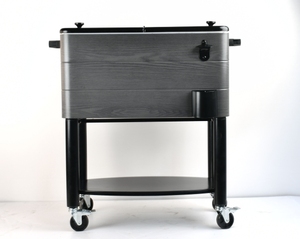 80qt Patio gỗ hạt mát giỏ hàng với bánh xe cán mát đồ uống giỏ hàng Băng bia mát sản xuất - Product Image 3