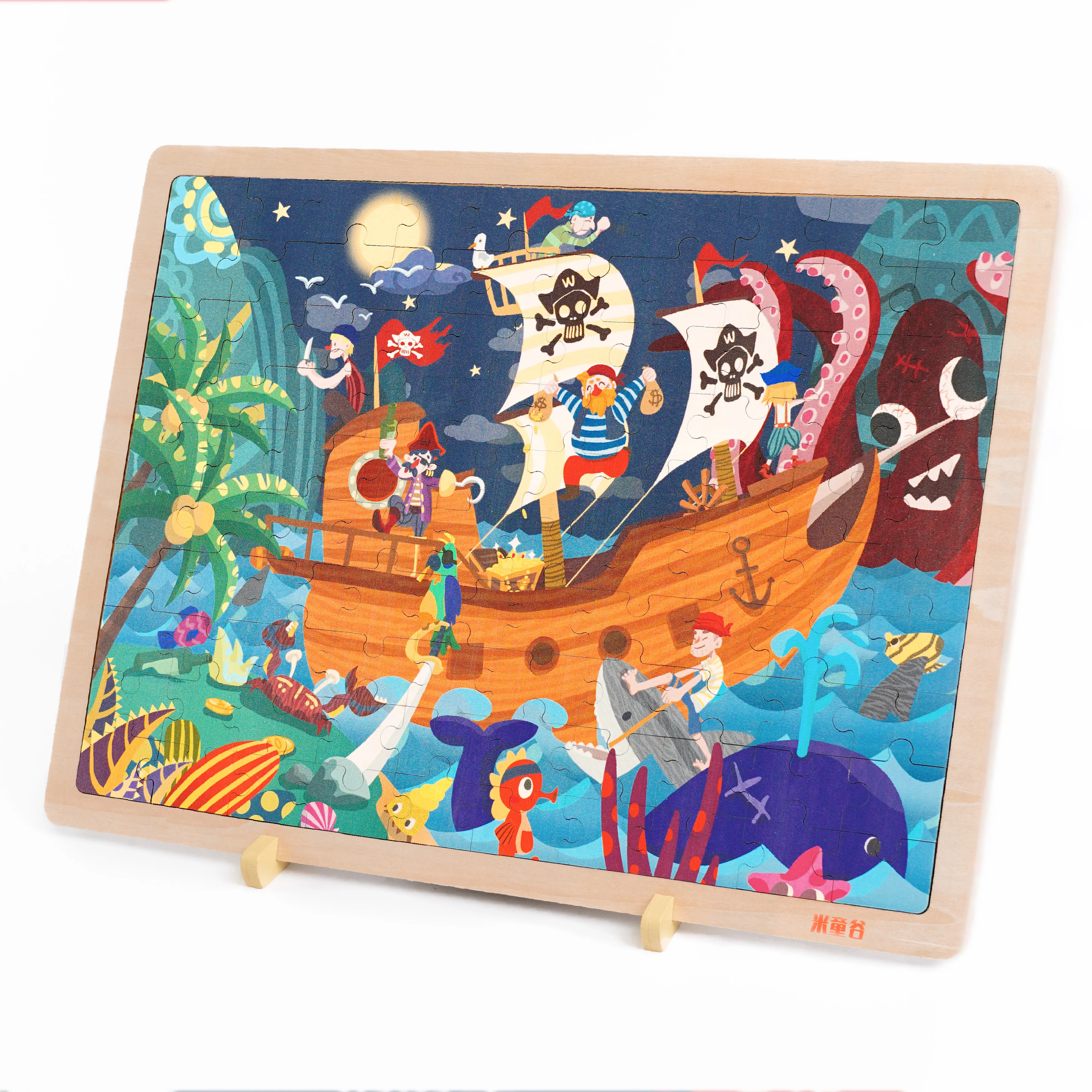Rompecabezas clásico de 40x30x0,8 cm, barco pirata, juguete educativo colorido, rompecabezas, gran oferta, 100 Uds.