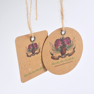 Etiquetas de nombre con logotipo personalizado de alta calidad, etiquetas colgantes artesanales de papel fino con cuerda para ropa, esquema de Color blanco y negro - Product Image 3