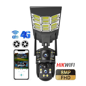 V380 Dual Lens All in One 4G WiFi Cctv IP Sistema de cámara de seguridad inalámbrica para exteriores Intercomunicador Farola solar con cámara - Product Image 1
