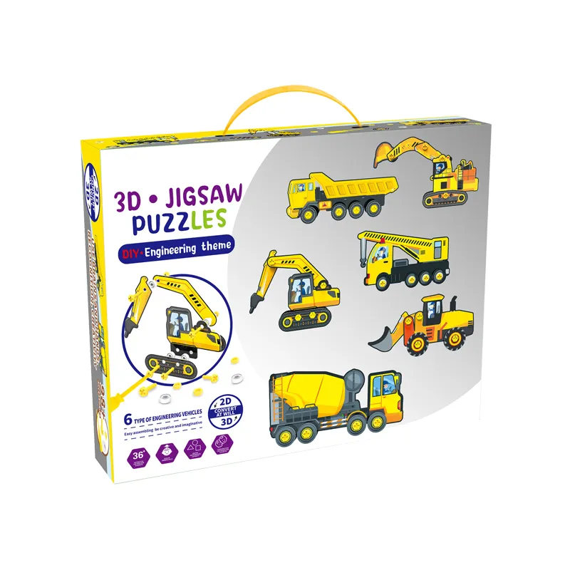 Eğitici oyun seti mühendislik kamyon 3d bulmaca diy oyuncak