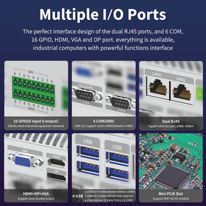 デュアルRJ45100 M/1000M 6 DB9 4 USB産業用ボックスPC制御組み込みファンレスコンピューターミニデスクトップ産業用ミニPC - Product Image 4