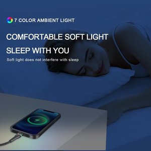 IPhone arayüzü cep telefonu için kalın örgülü iplik USB C kablosu 7 renk atmosfer ışığı PD 27W hızlı şarj kablosu - Product Image 3