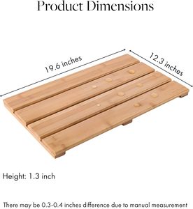 JQ天然竹制浴垫淋浴防滑垫浴室地垫浴缸防水桑拿水疗台阶 - Product Image 2