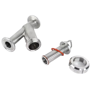卫生不锈钢SS304 SS316L三夹<span class=keywords><strong>y</strong></span>型牛奶饮料过滤器穿孔板过滤器