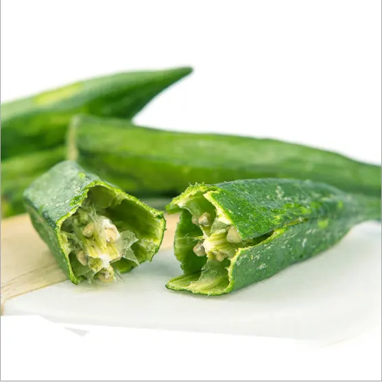 Aperitivo saludable Verduras secas Fritura al vacío Okra con Salado