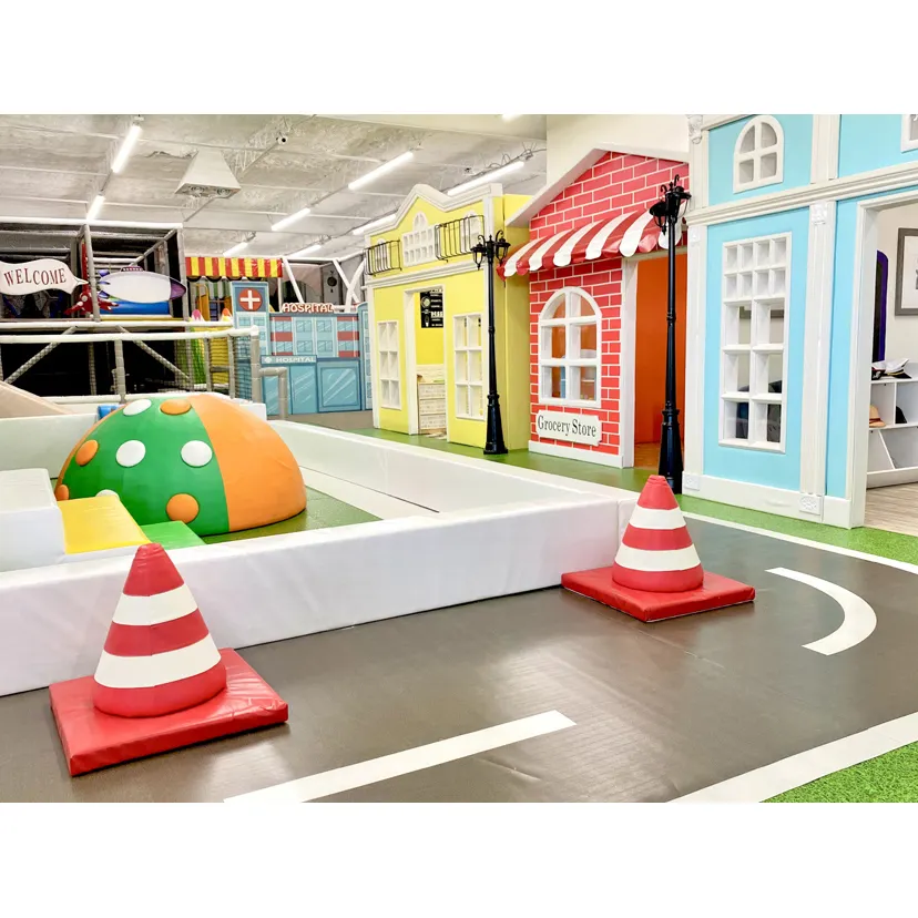 Angel custom soft play pretend city role playhouse indoor birthday party center play stations little town