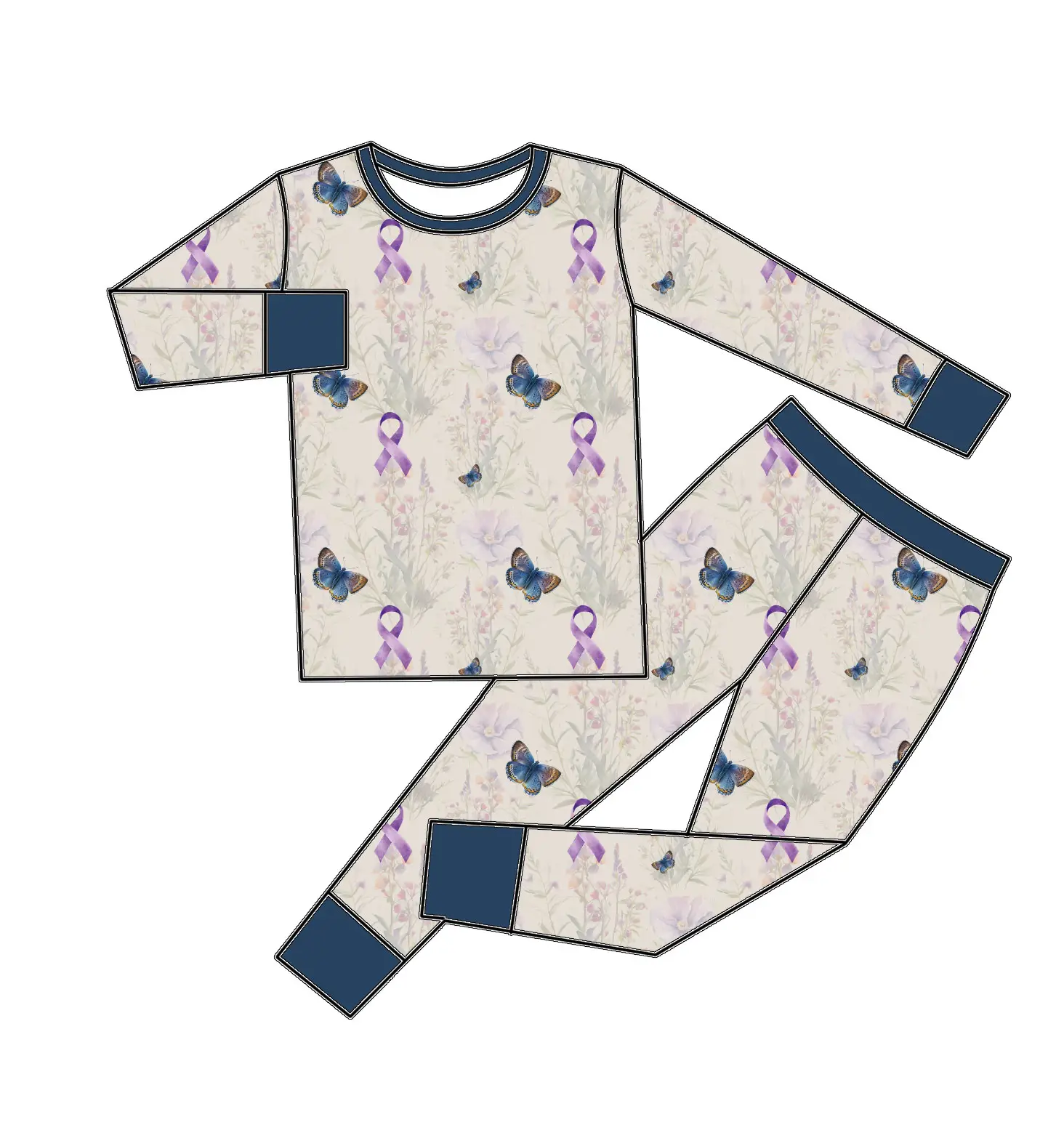 Hot Sale Baby and Kids Bamboo Spandex Material Tops and Pants New Design Baby Clothes Long Sleeve Collections