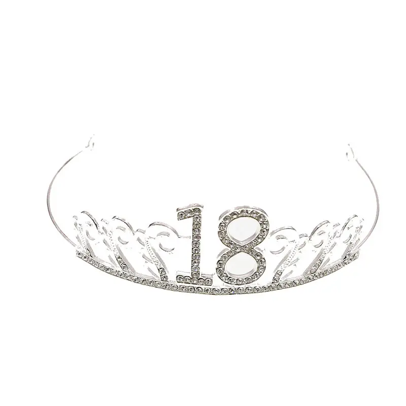 Dieciocho años 18th fiesta de cumpleaños de diamantes de imitación TIARA corona cabello peines