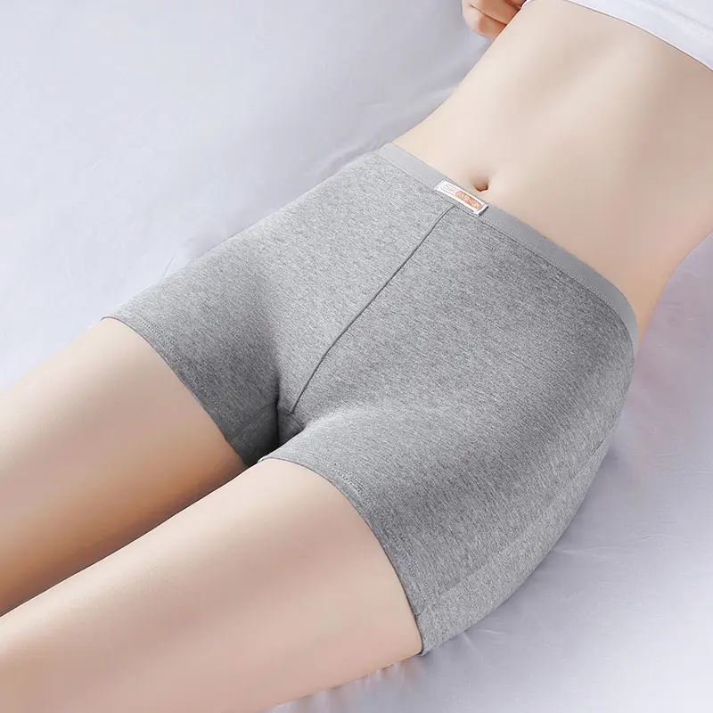 Boxer femme pur coton Boxer shorts pur coton anti-dérapant taille moyenne pantalon de sécurité à fond sous-vêtement en coton