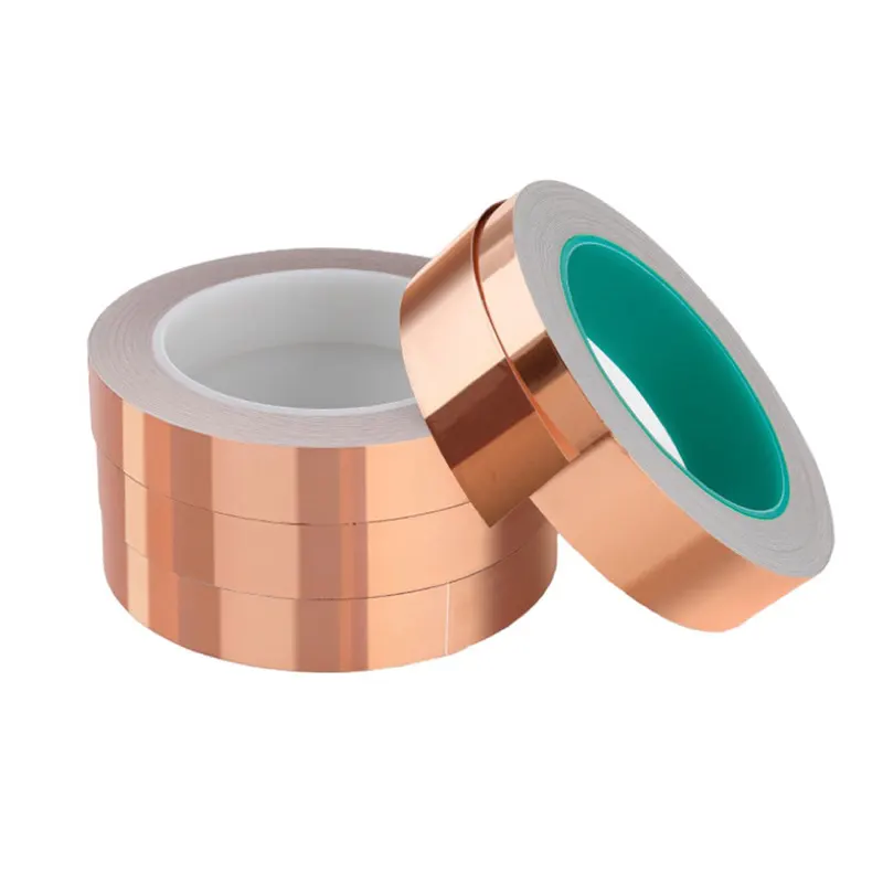 Cinta autoadhesiva de lámina de cobre EMI para material de protección aislante de teléfono móvil cinta de cobre de 2mm de lado simple o doble