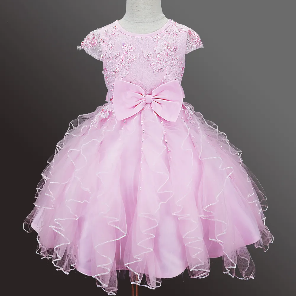 Vestido de fiesta de cumpleaños para bebés de 3 a 12 años, vestidos hinchados para niñas, vestido de niña de las flores para boda