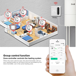 Стартовый комплект SASWELL TRV: 888 TRV + датчик с групповым управлением + шлюз Zigbee, комплект контроллера температуры для подогрева воды в полу - Product Image 4