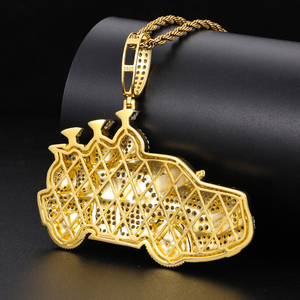 مجوهرات الهيب هوب البريق المويسانيت الفضية النقية D اللون VVS الماس مثلج خارج المال قلادة شاحنة قلادة مع حقيبة الدولار - Product Image 3