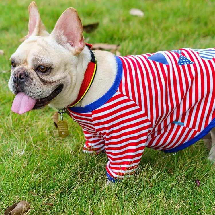 Camisetas al por mayor, ropa barata de moda para perros y mascotas, camiseta para mascotas, ropa de verano de Bulldog Francés