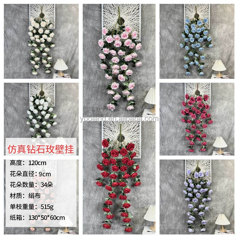 #6 Colgante de pared Diamante Rosa Flores