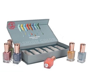 Custom <strong>Brand</strong> Magnet Opening Box for Six Nail Polish Oil Bottles <strong>EPE</strong> Protection Foam Packaging Magnetic Gift Box - Product Image 3
