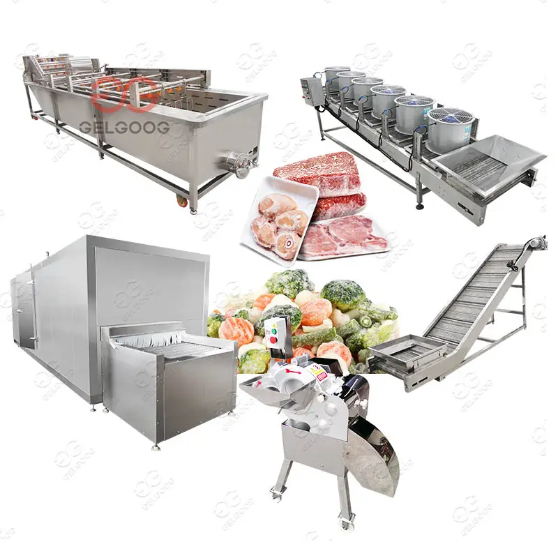 Fabricação de frutas congeladas e legumes, fabricação volumétrica, máquinas de linha de processamento de frutas congeladas