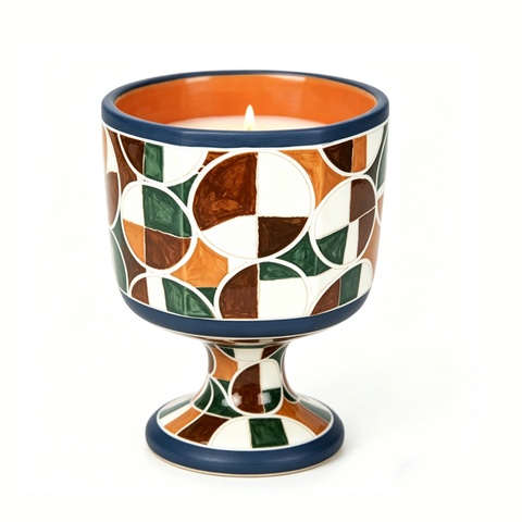 Customized Multicolored Mosaic Ceramic Votive Set Home Decoration Market Price Candle Holders Lanterns Candle Jars
