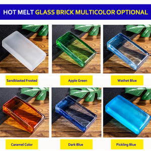 Màu thủy tinh gạch khối cho phân vùng tường trang trí nóng chảy kính gạch hình chữ nhật rắn Xây dựng kính gạch khối - Product Image 5