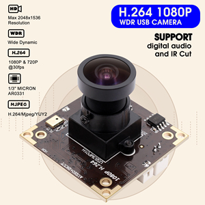 3MP 2048x1536 WDR USB Webcam modulo Aptina AR0331 industriale USB videocamere per Windows Android Mac Linux Raspberry pi - Product Image 2