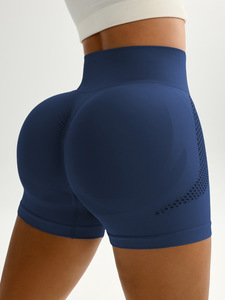 Phụ Nữ Của Cao Eo Nhanh Chóng Làm Khô Đào Tạo Yoga Tập Thể Dục Quần Liền Mạch Lưới Rỗng Đàn Hồi Eo Đóng Cửa Hip Nâng Thể Thao Quần Short - Product Image 5